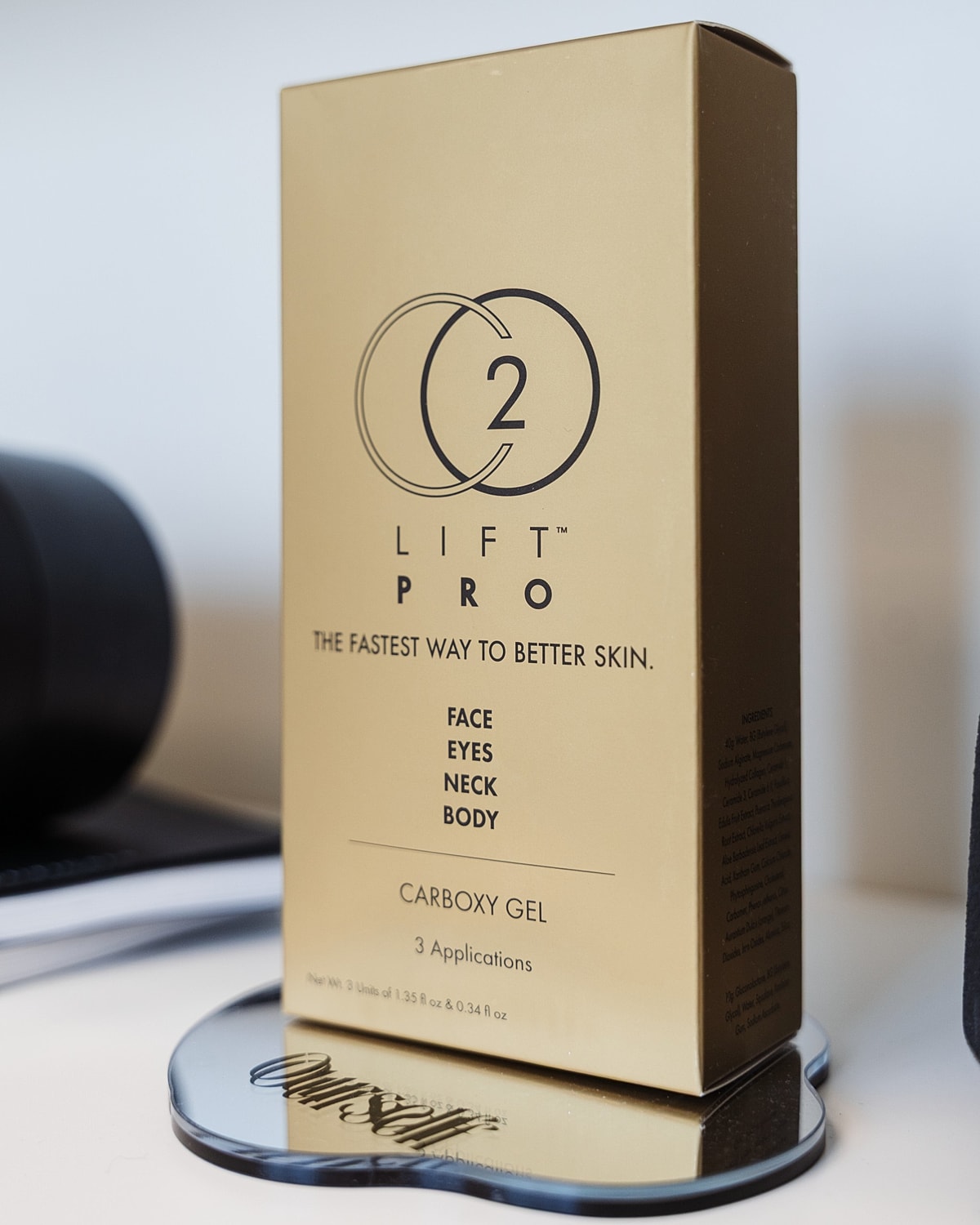 Carboxy gel skincare product packaging.