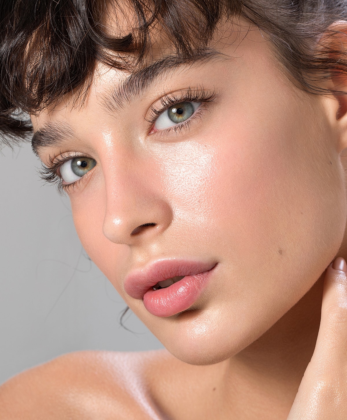 Close-up of a woman's face with natural beauty.