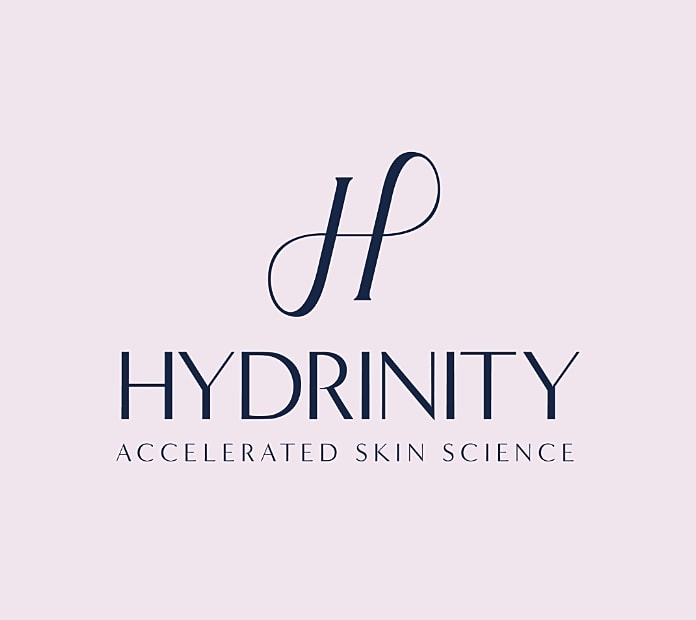 Hydrinity logo for accelerated skin science.