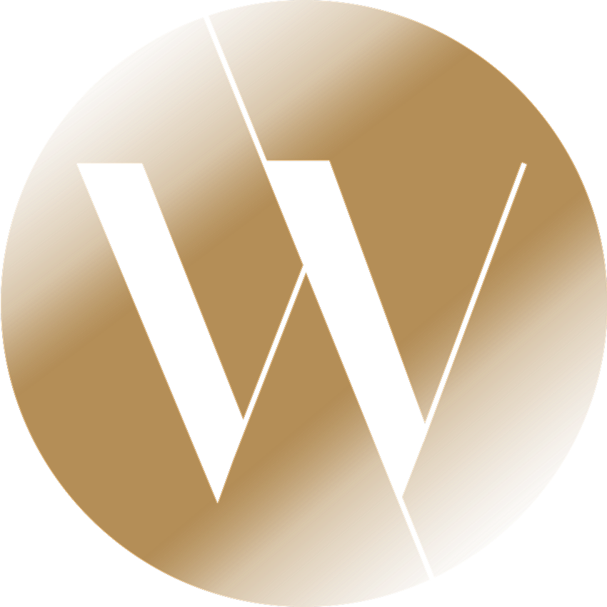 Stylized letter W in a circular design.